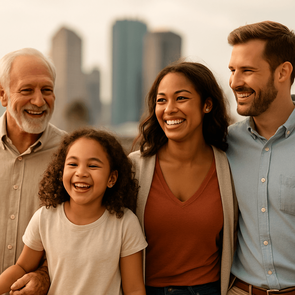 Happy family protected by Gulf Coast Insurance